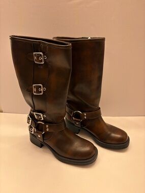 Madden Girl Brown Buckle Mid-Calf Boots